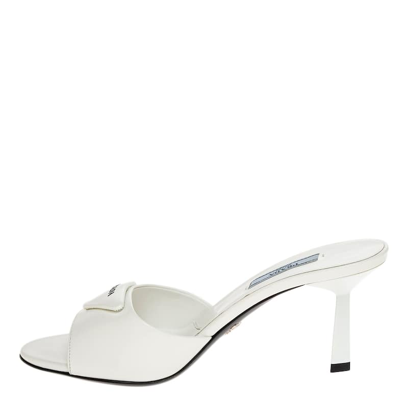 Prada Brushed Leather Heeled Sandals
