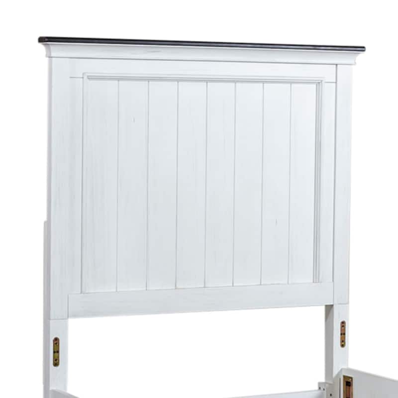 Allyson Park Wirebrushed White Charcoal Twin Panel Headboard