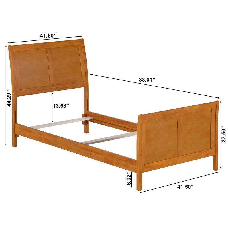 Portland Solid Wood Foundation Bed with Matching Footboard