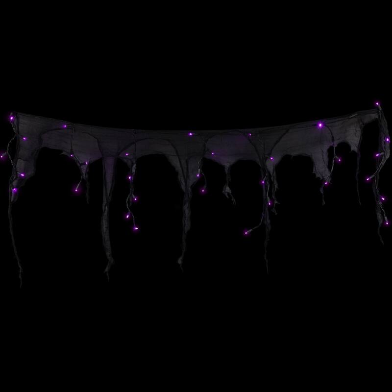 Lighted LED Halloween Gauze Drape Lights - 4' x 2' - Purple