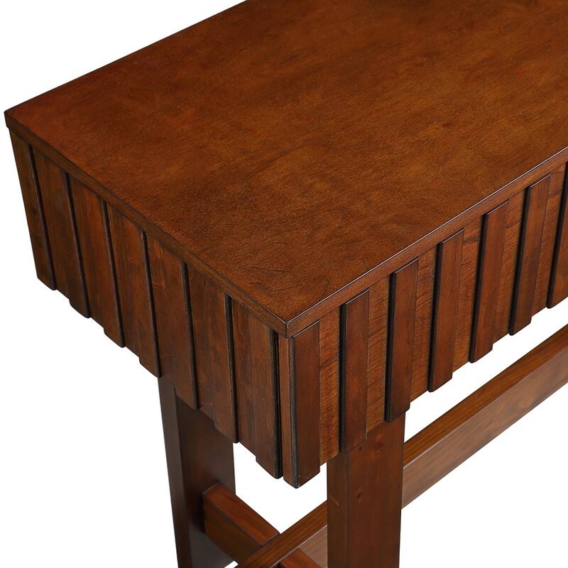 Mid Century Farmhouse Fluted Console Table with Storage Drawers