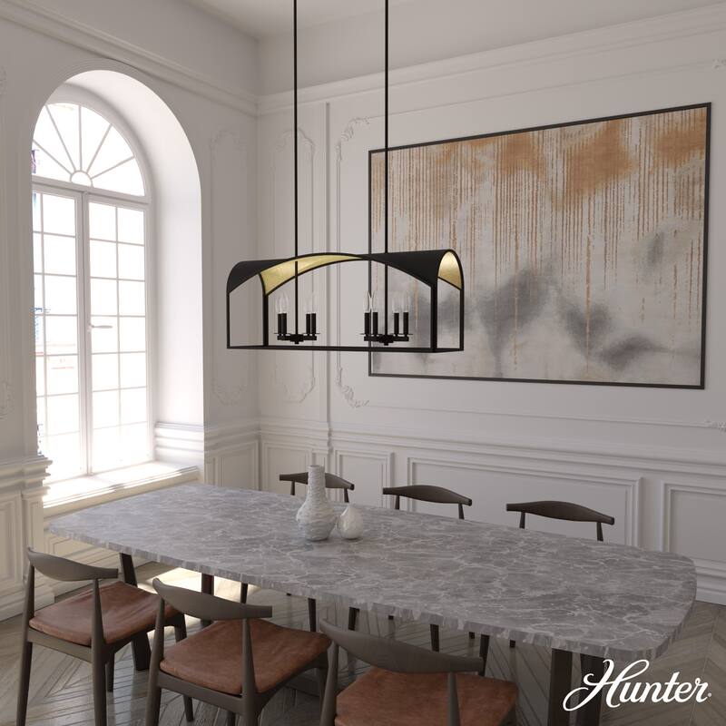 Hunter Dukestown 8-Light Linear Chandelier - Dining Room - Contemporary, Transitional, Showstopper!