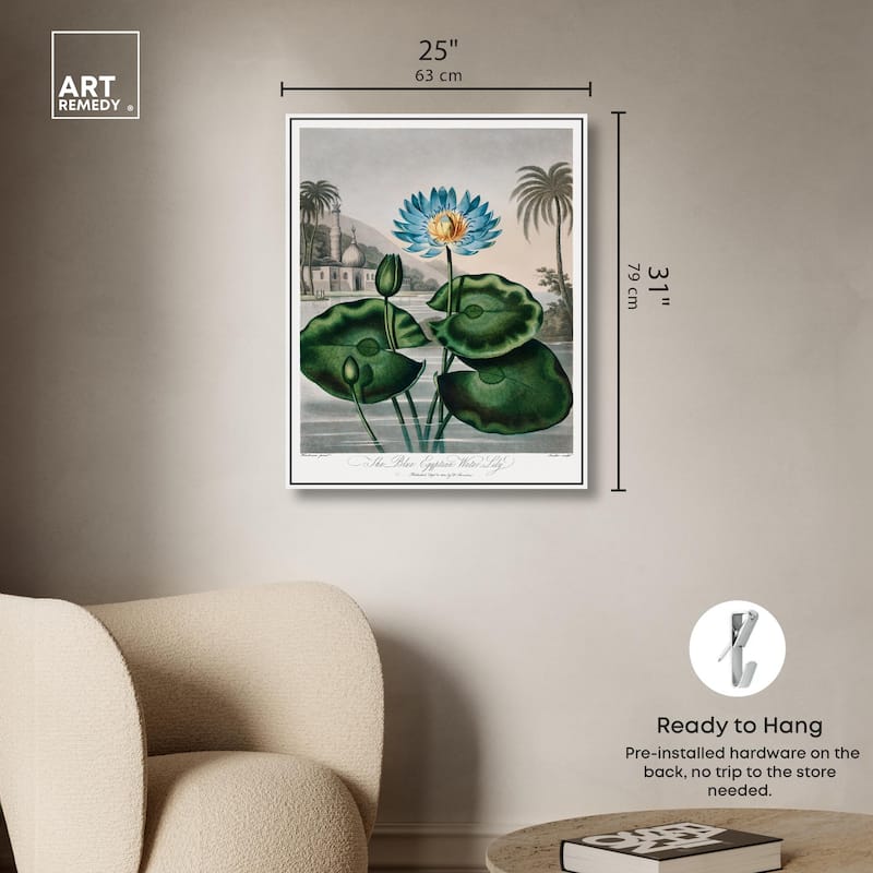 Blue Egyptian Water-Lily Canvas by Art Remedy