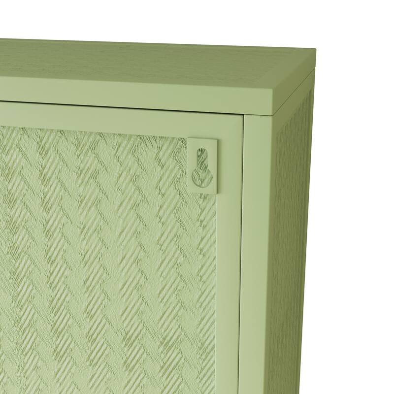 27.56"Glass Doors Modern Two-door Wall Cabinet