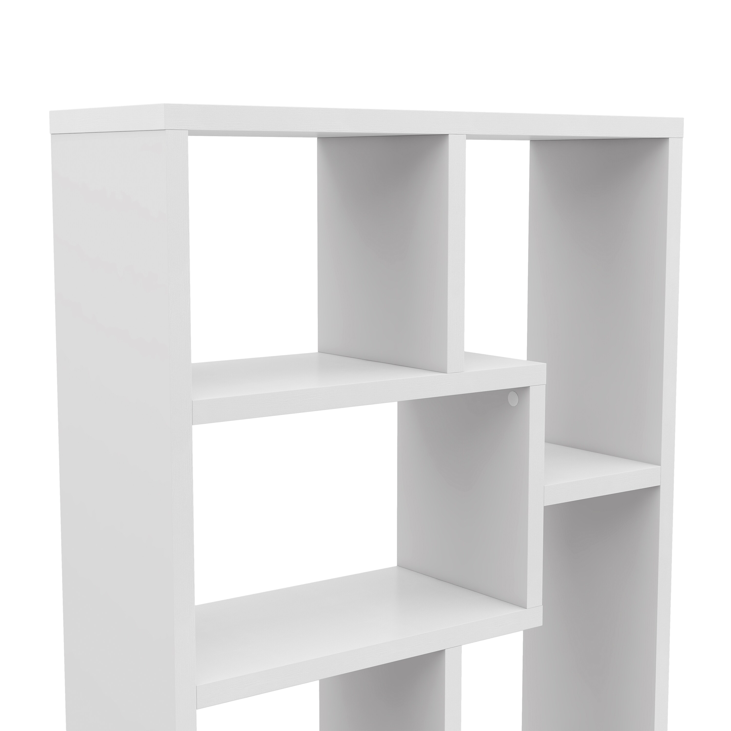 DH BASIC Modern Geometric 8-Shelf Open-Back Bookcase by Denhour