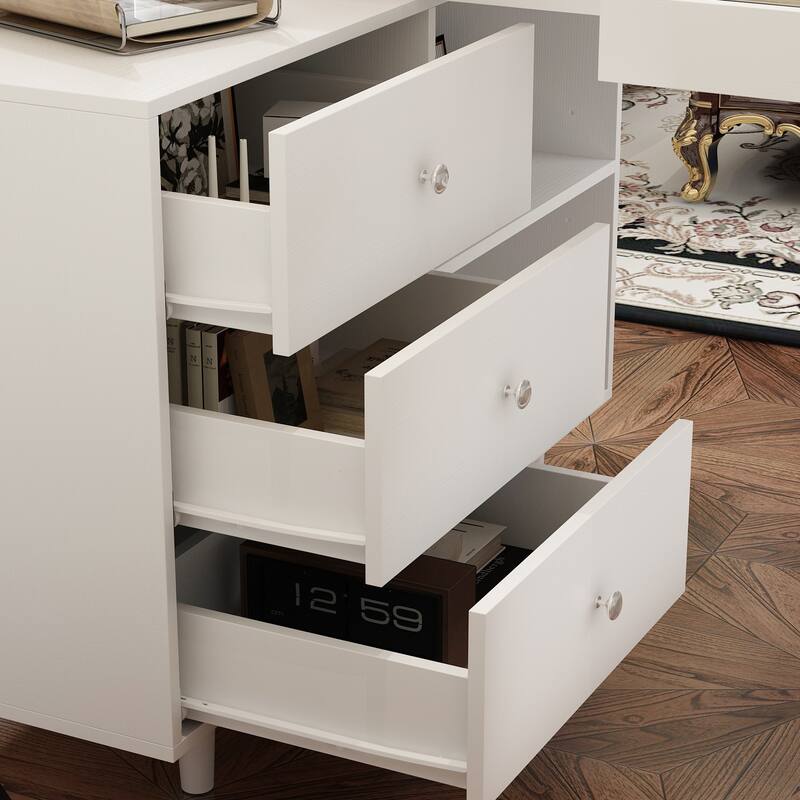 Desk Computer Desk Modern Workstation Business Desk Rustic Brown Black