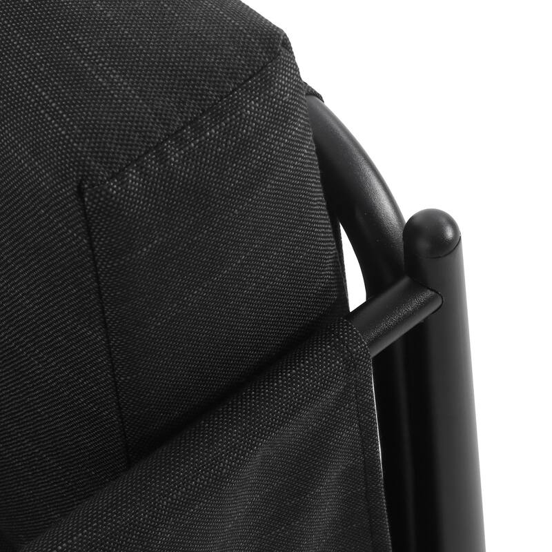 Jackie Outdoor Club Accent Chair, Black, Dark Gray Cushions, Aluminium