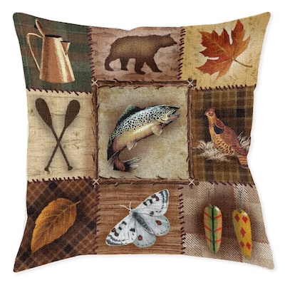 Laural Home Wilderness Patch 17" x 18" Woven Decorative Pillow