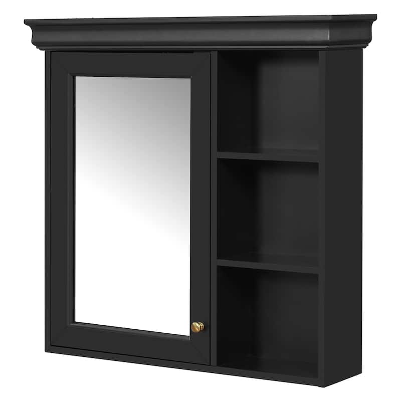 30'' x 28'' Bathroom Medicine Cabinet with Mirror, Wall Mounted Mirror Cabinet with Storage Organizer