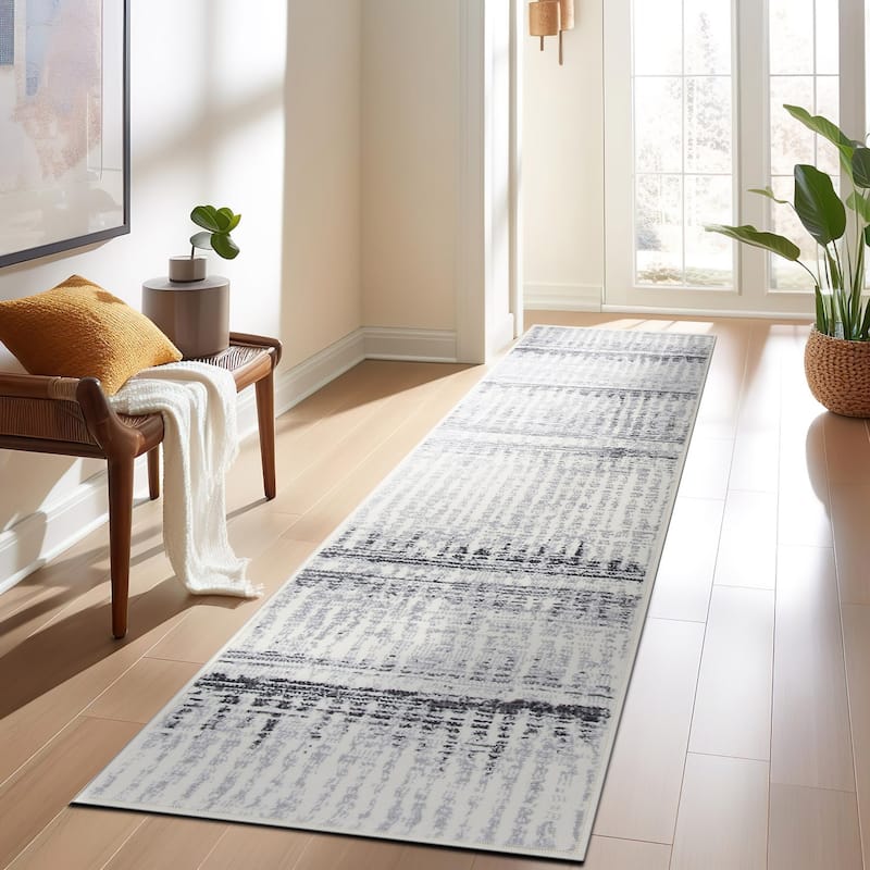 World Rug Gallery Contemporary Bohemian Area rug - 2' x 7' - Gray - Runner