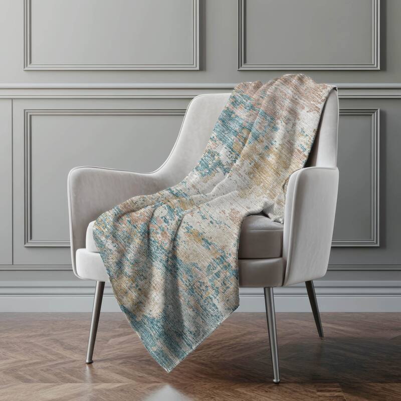 Premium Machine Washable ASB69 Abstract Modern Sherpa Throw Blanket