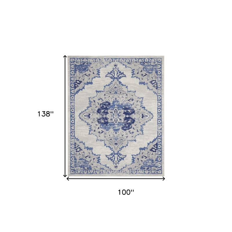 Dosi Power Loomed Distressed Floral Non Skid Stain Resistant Area Rug By HomeRoots - 138' X '100' X '0.39