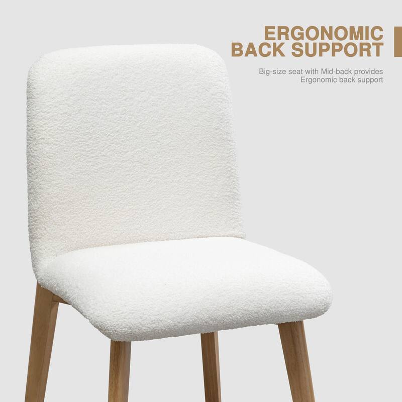 2Pcs Upholstered Dining Chairs Modern Fabric Kitchen Chairs with Padded Seat & Sturdy Wood Legs Side Chairs