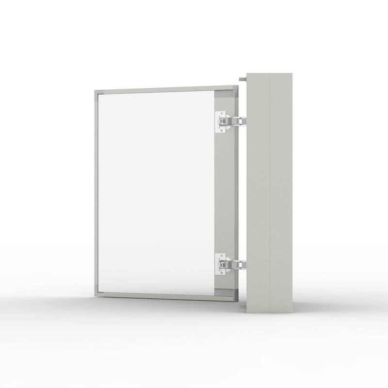 16" x 20" Rectangular Aluminum Surface Mount Medicine Cabinet with Mirror and Shelves - 16" x 20"