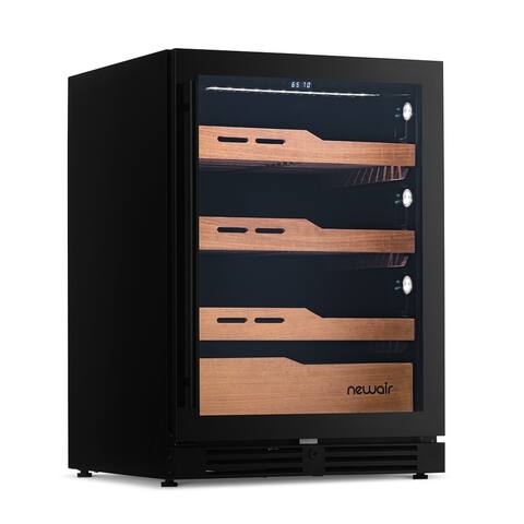 Newair 1,500 Count Electric Cigar Humidor, Built-in Humidification System with Heating and Cooling, and Spanish Cedar Drawers