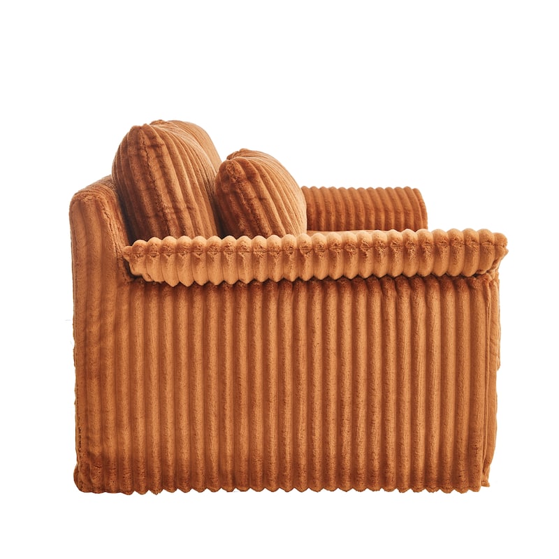 Modern Corduroy Loveseat Sofa Deep Seat Cloud Couches with Pillow Top Arms, Removable and Washable Cushion Covers