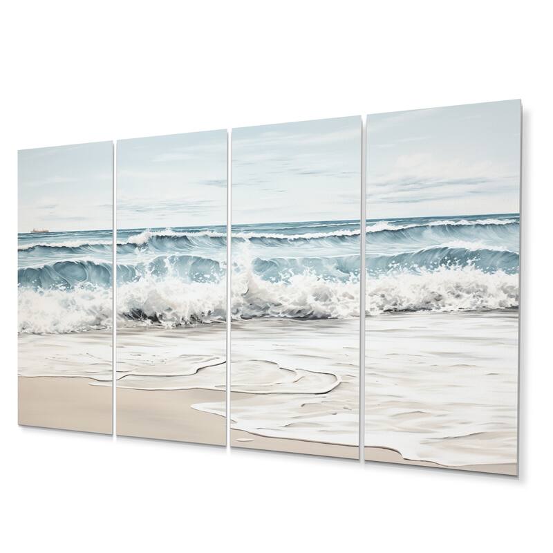 Designart "Beach Minimalism Landscape III" Nautical & Beach Metal Wall Décor Set