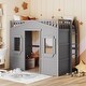 preview thumbnail 1 of 11, Twin Size House Loft Bed With Ladder and Solid Construction for Home Grey