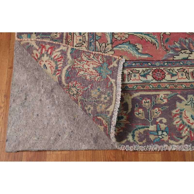 Pink Tabriz Persian Area Rug Hand-Knotted Wool Carpet - 9'0" x 12'5"