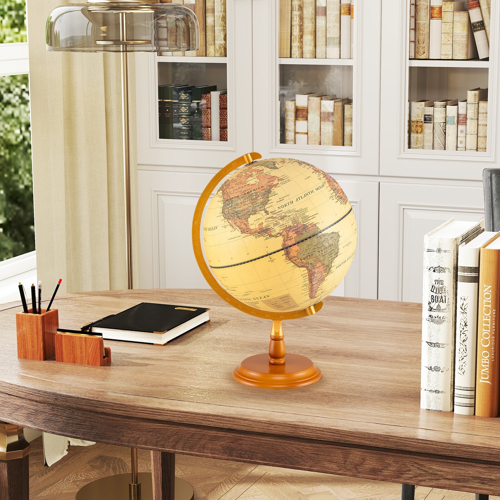 Gymax 12'' Illuminated World Globe w/Raised Relief LED Lights