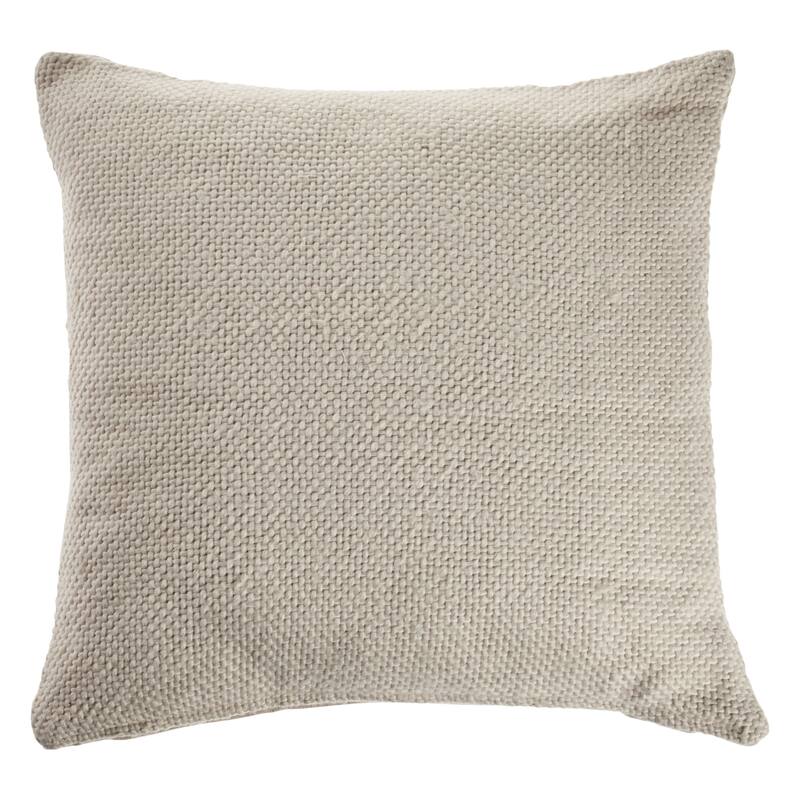HomeRoots 18" X 18" Cream 100% Cotton Zippered Pillow