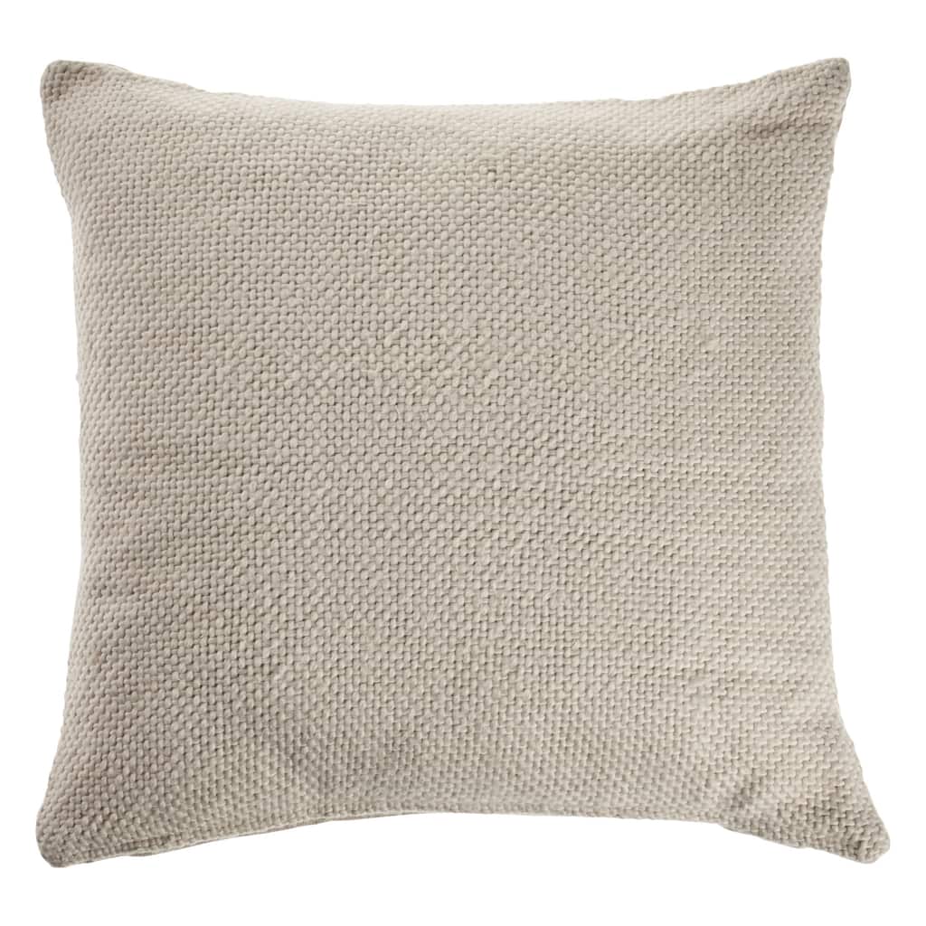 HomeRoots 18" X 18" Cream 100% Cotton Zippered Pillow