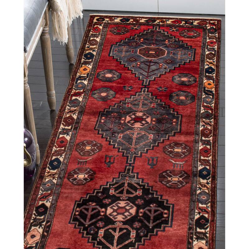 ECARPETGALLERY Hand-knotted Anadol Red Wool Rug - 3'7 x 9'11