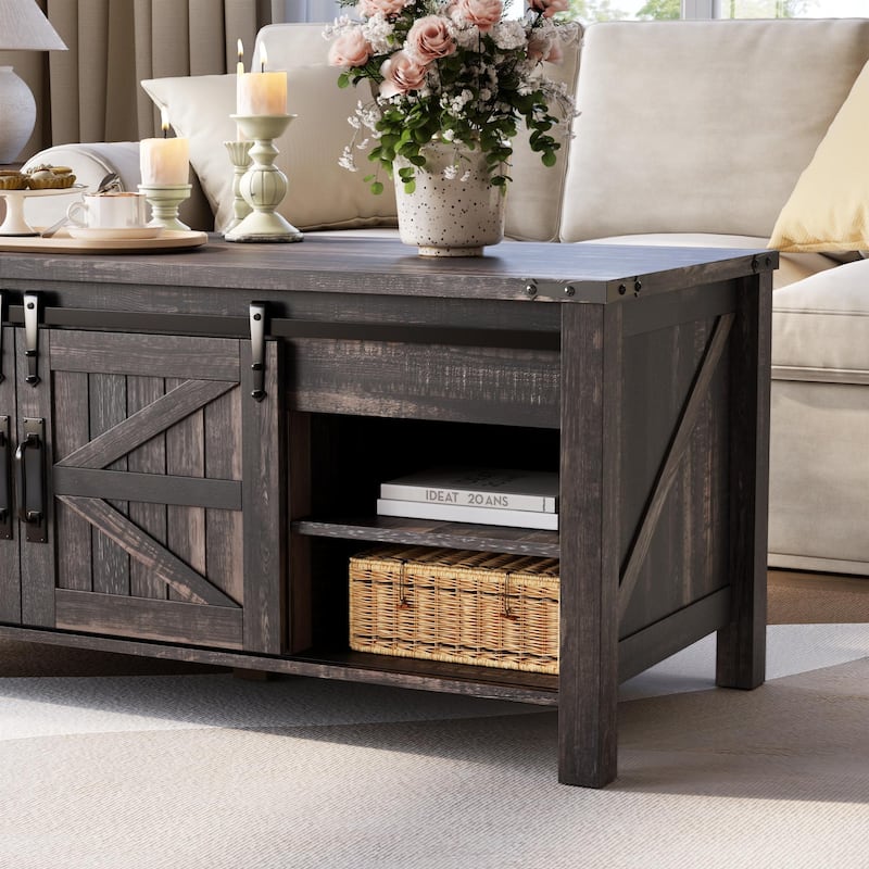Farmhouse lift-top Coffee Table, Hidden Storage, Rustic Center Table