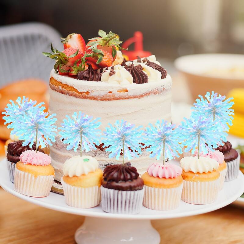 50 Pcs Firework Cupcake Toppers Sparkle Tassel Picks