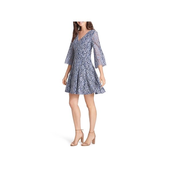 eliza j bell sleeve lace cocktail dress