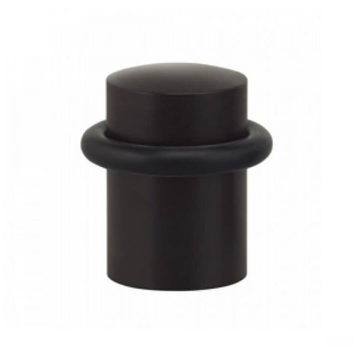 Omnia Modern 7/8 Inch Cylinder Floor Door Stop Bumper with Thick - Oil Rubbed Black
