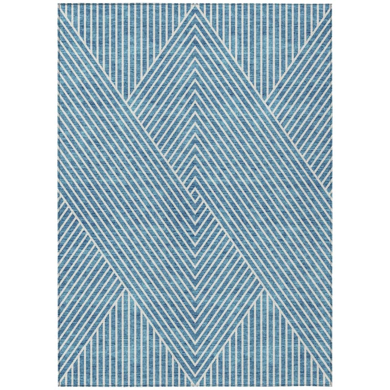 HomeRoots Geometric Transitional Rectangle Outdoor Rug