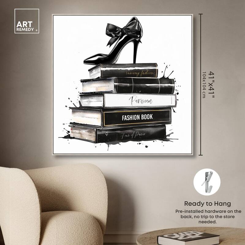 Classic Book Stack Canvas by Art Remedy