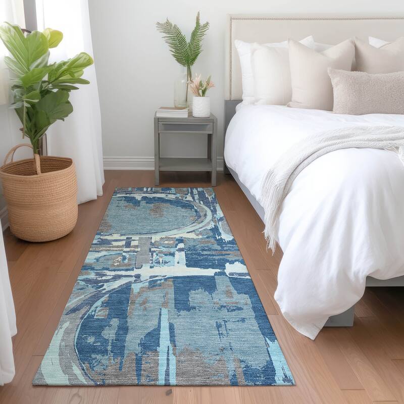 Machine Washable Indoor/ Outdoor Chantille Contemporary Rug