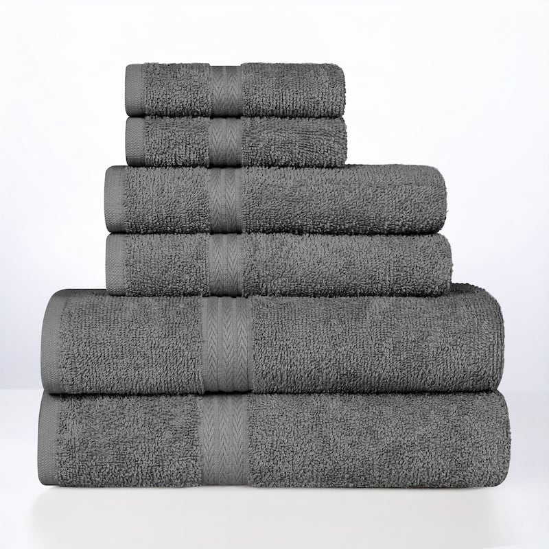 Superior Miami 100% Cotton 6-Piece Towel Set - Lightweight & Quick Drying