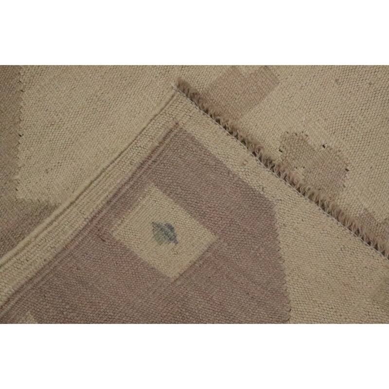 Hand Woven Oriental 100% Wool Carpet Southwestern Tribal Beige & Ivories Kilim Area Rug - 5' 11'' X 3' 11''
