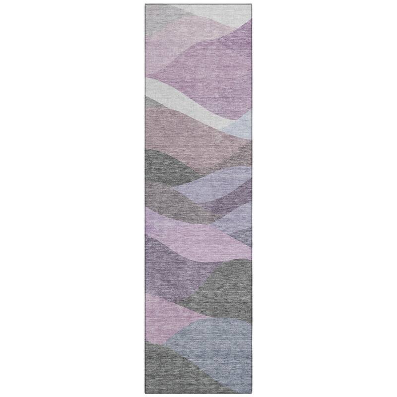 Machine Washable Indoor/ Outdoor Modern Horizon Chantille Rug
