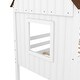 preview thumbnail 14 of 13, Elegant Twin Size Low Loft Wood House Bed with Two Side Windows, Superior Quality & Better Sleeping Environment, White+Brown