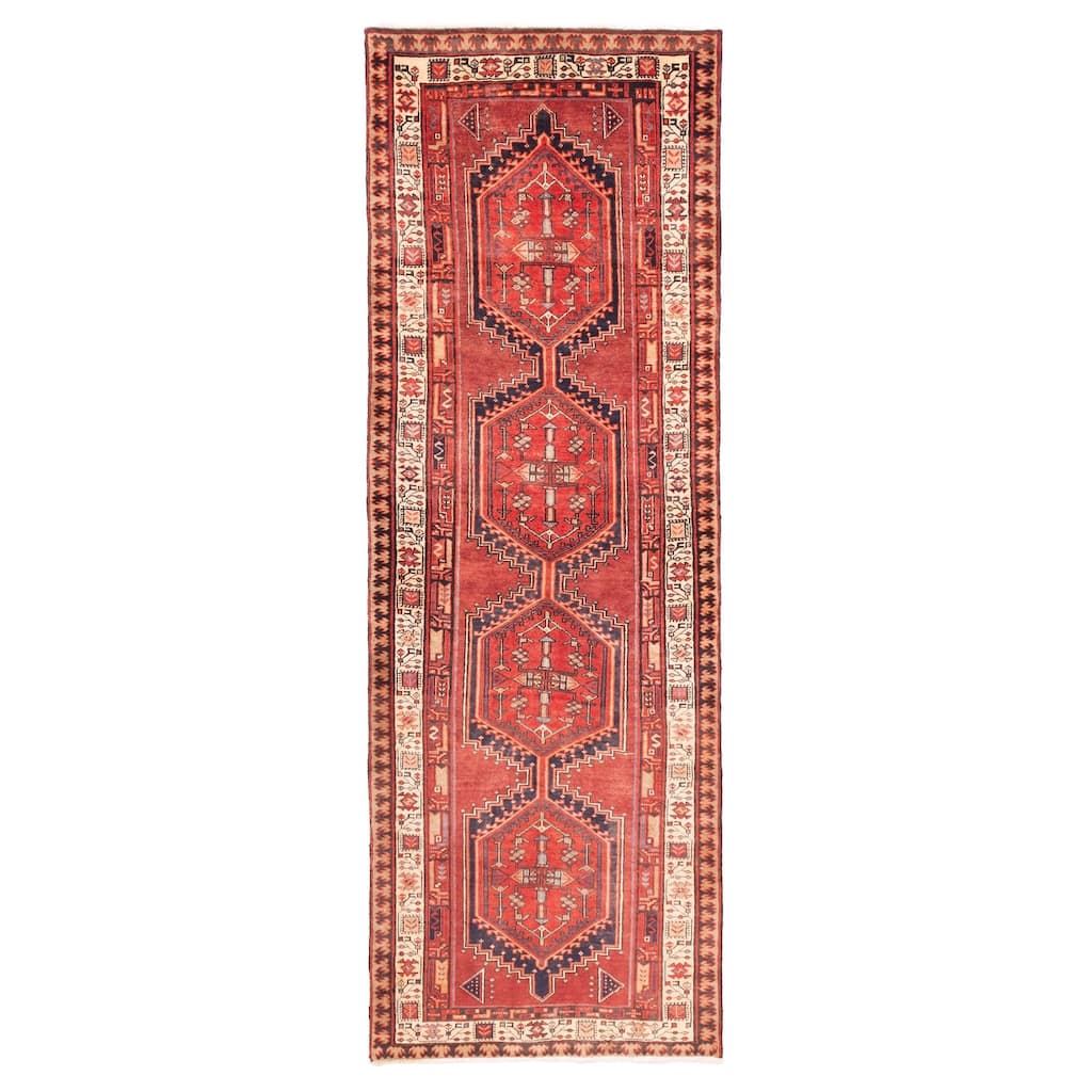 ECARPETGALLERY Hand-knotted Sarabi Red Wool Rug - 3'6 x 10'8