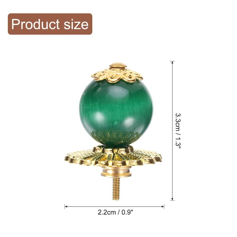 Teapot Button Lid Knobs Tea Kettle Cover Handle Knobs for Teapot - Green/Gold