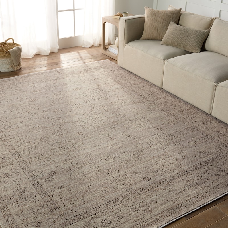 Camille Floral Gray/ Brown Area Rug