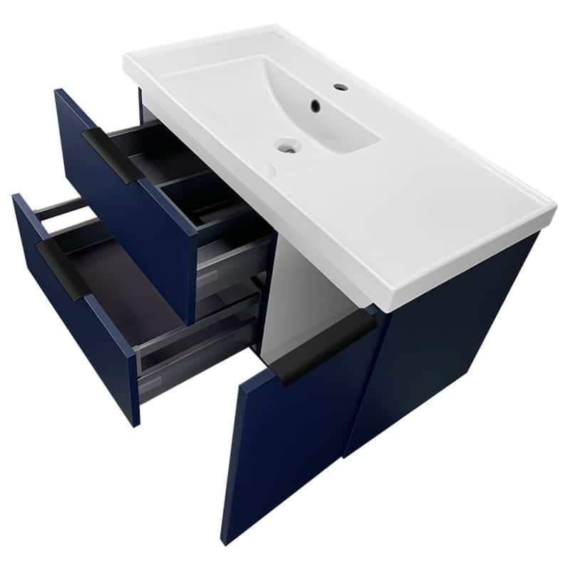 Nameeks Lisbon-3619-W Lisbon 36" Wall Mounted Single Basin Vanity Set