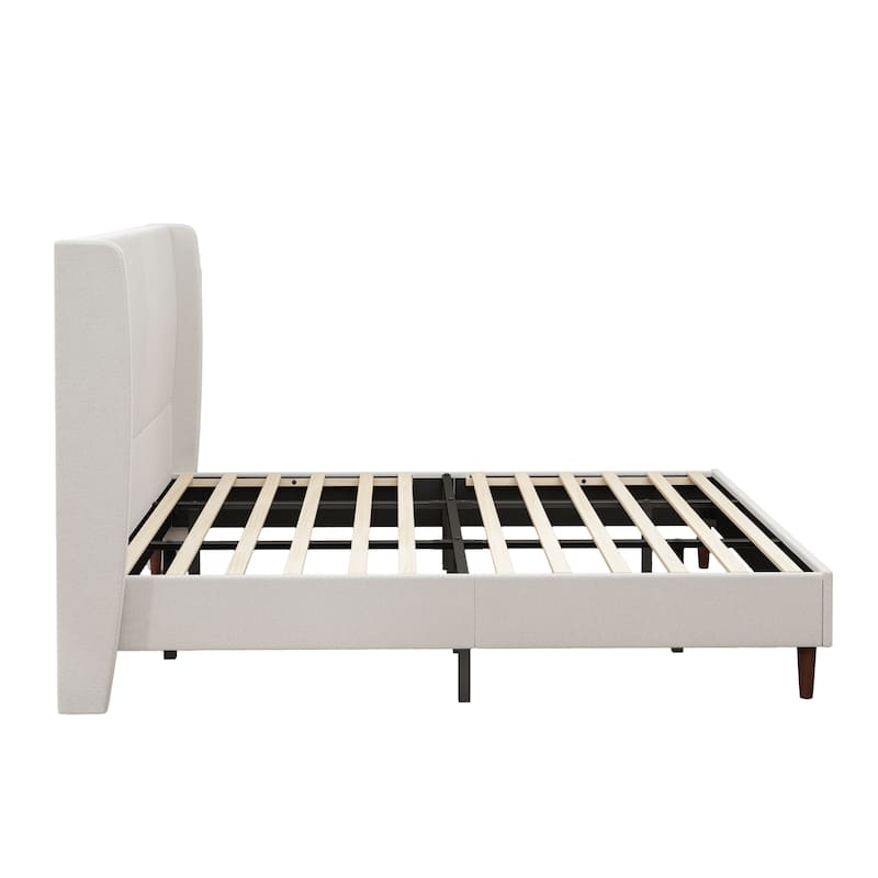 GDFStudio - Oliver High Back Soft Bed with 12-Slat Support and Plush Upholstery