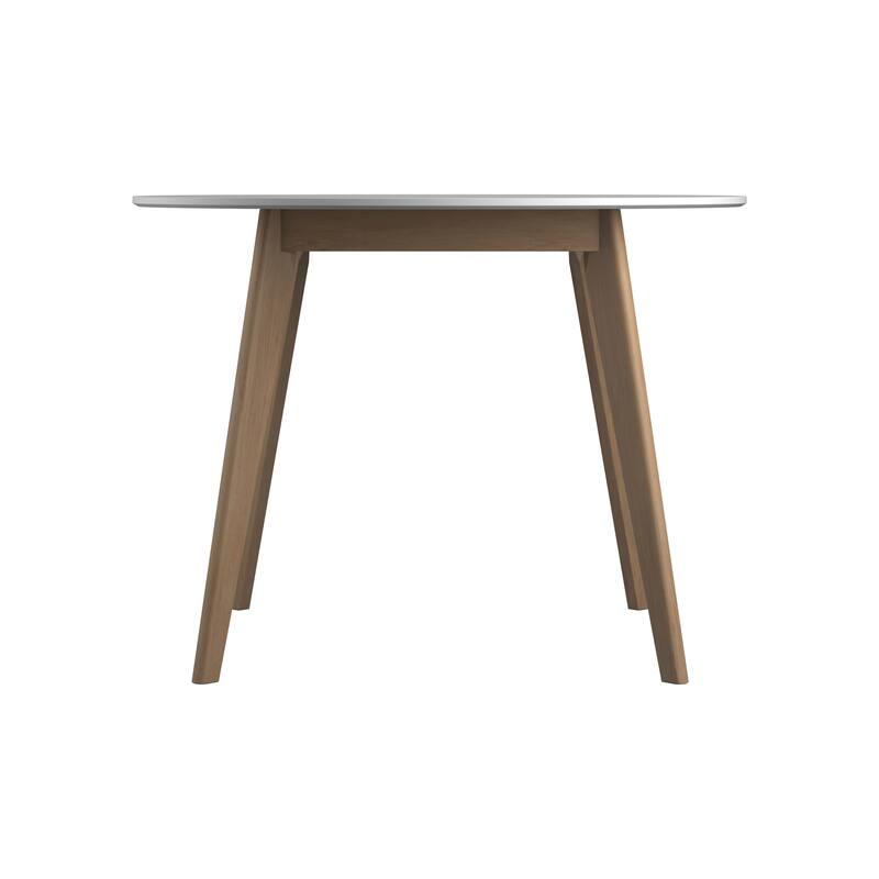 Kenridge Matte White and Natural Round Dining Table