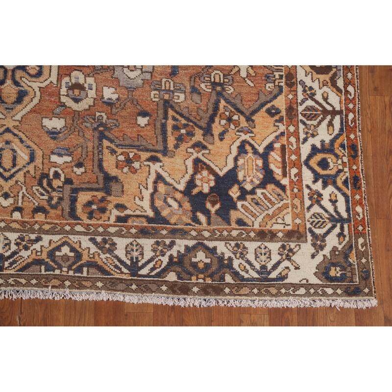 Orange Bakhtiari Persian Vintage Area Rug Handmade Wool Carpet - 7'0"x 10'4"