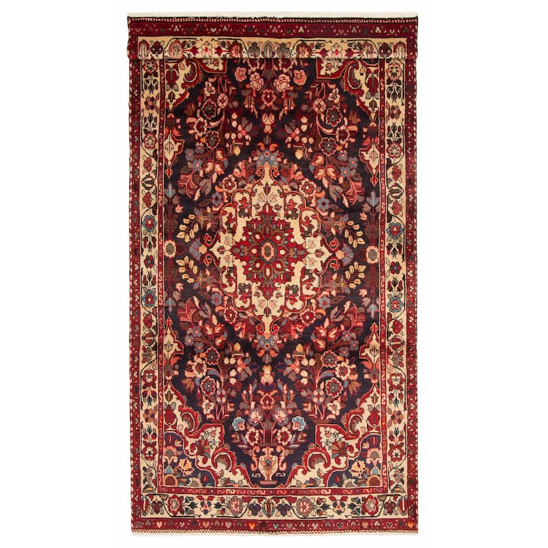 ECARPETGALLERY Hand-knotted Anadol Navy Wool Rug - 4'6 x 9'5 - Dark Navy - 4'6 x 9'5