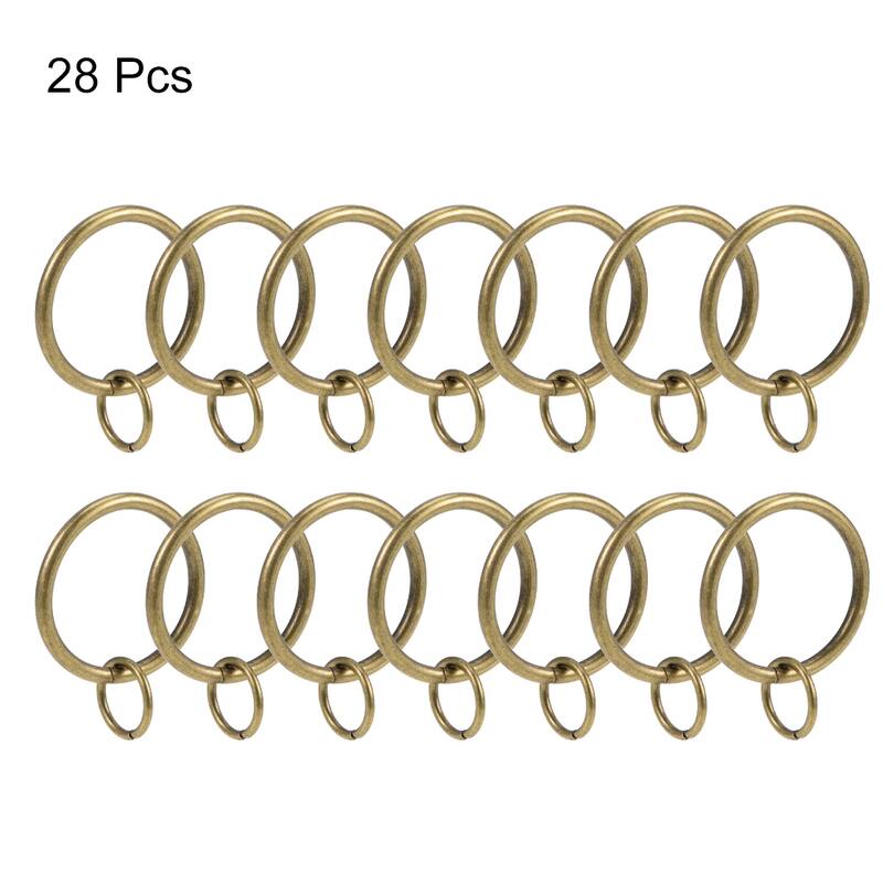 Curtain Rings Metal Drapery Ring for Curtain Rods, 28 Pcs - Silver Tone - 1 Inch