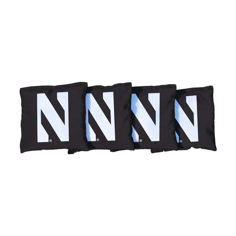 Northwestern Wildcats Black Cornhole Bags - Corn Filled