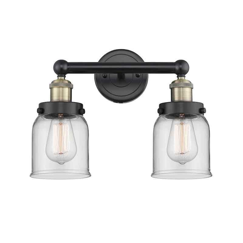 Innovations Lighting 616-2W-10-16 Bell Vanity Bell 2 Light 16" Wide - Black Antique Brass / Clear