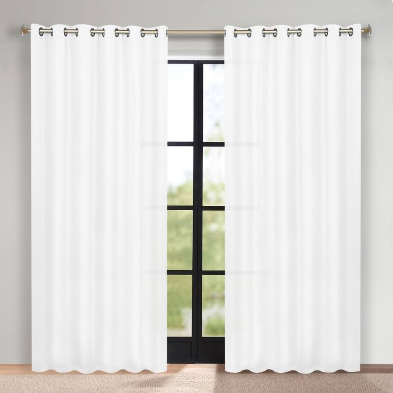 Superior Solid Machine Washable Room Darkening Grommet Blackout Curtains, Set of 2